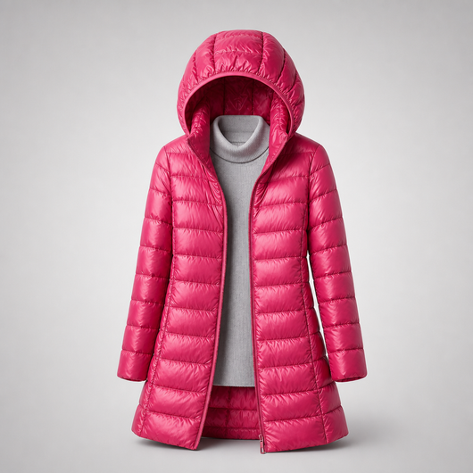 Damen leichte Übergangsjacke mit abnehmbarer Kapuze
