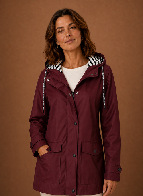 Damen Trenchcoat mit Kapuze für Herbst und Winter