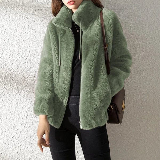 Damen Winterjacke mit Reißverschluss in lockerer Passform