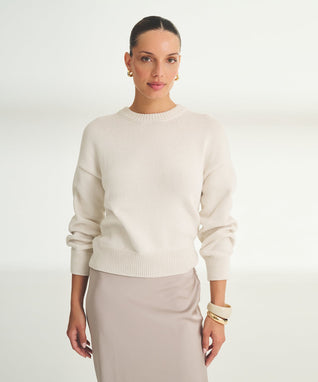 Damen Strickpullover mit Rundhalsausschnitt in lockerer Passform
