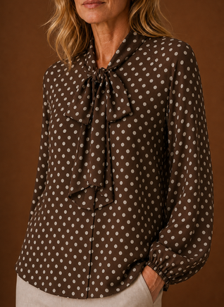 Damen Bluse mit Punktemuster