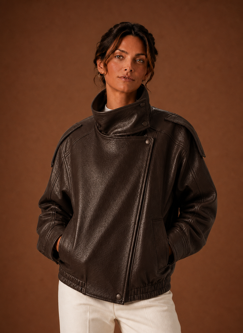 Damen Jacke mit Stehkragen in gerader Form