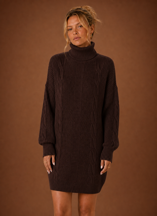 Damen Strickkleid mit Rollkragen