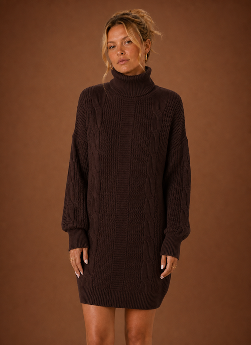 Damen Strickkleid mit Rollkragen