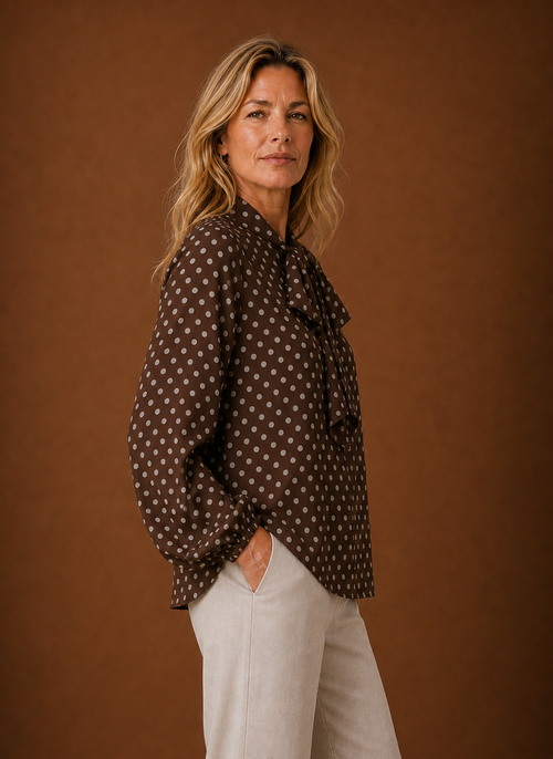 Damen Bluse mit Punktemuster