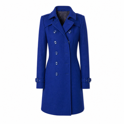 Clara | Damen Wintermantel Zweireihiger Eleganter Wollmantel