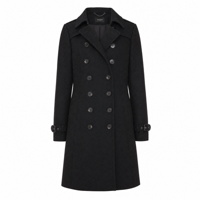 Clara | Damen Wintermantel Zweireihiger Eleganter Wollmantel