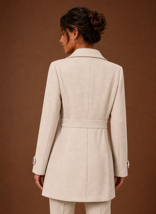 Damen Trenchcoat in Midilänge mit Knopfleiste