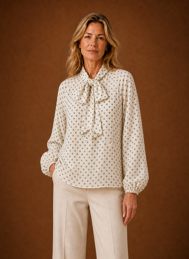 Damen Bluse mit Punktemuster