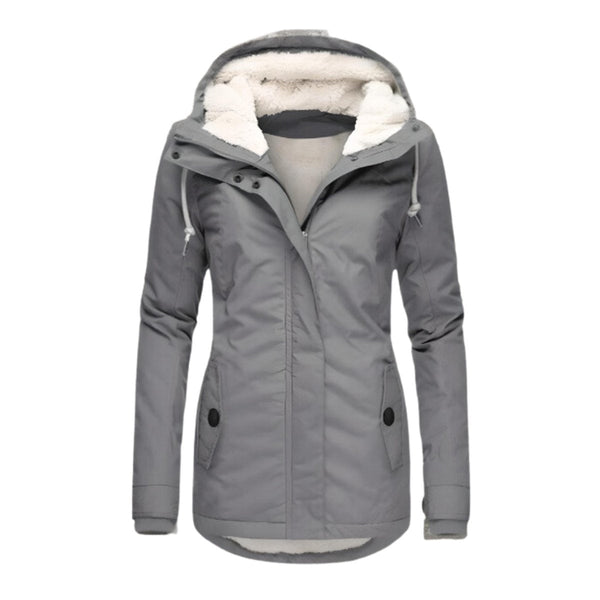 Annika | Damen Allwetter-Parka Gefütterter Sherpa-Kapuzenmantel Wasserabweisend