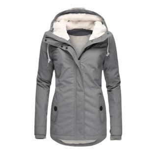 Annika | Damen Allwetter-Parka Gefütterter Sherpa-Kapuzenmantel Wasserabweisend