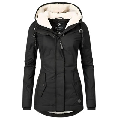 Annika | Damen Allwetter-Parka Gefütterter Sherpa-Kapuzenmantel Wasserabweisend