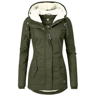 Annika | Damen Allwetter-Parka Gefütterter Sherpa-Kapuzenmantel Wasserabweisend