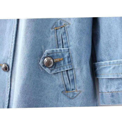 Sophie | Damen Denim-Cape-Mantel Oversized Doppelknopf Vintage-Wash