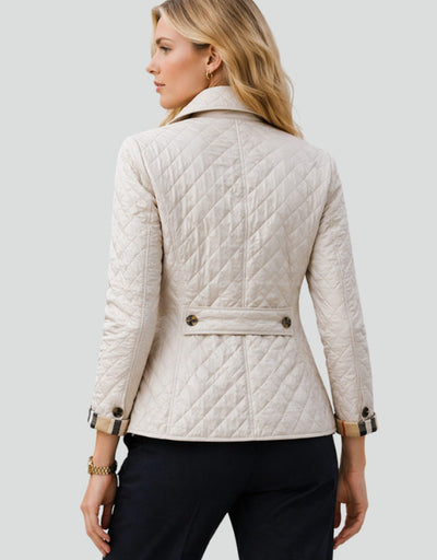 Luisa | Damen Gesteppte Kragen-Jacke mit Knopfleiste für die Übergangszeit