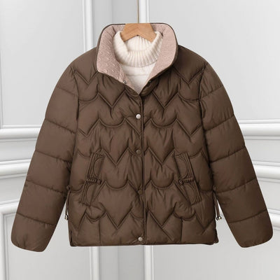 Annika | Damen Kurze Steppjacke mit Bogensteppung und Stehkragen
