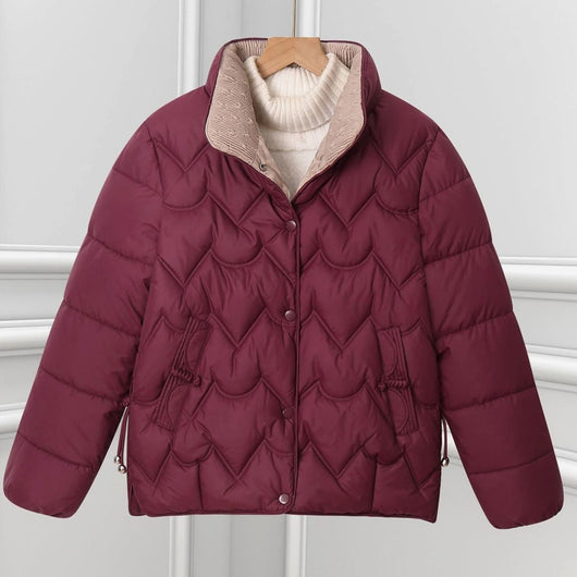 Annika | Damen Kurze Steppjacke mit Bogensteppung und Stehkragen