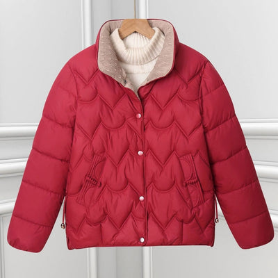 Annika | Damen Kurze Steppjacke mit Bogensteppung und Stehkragen