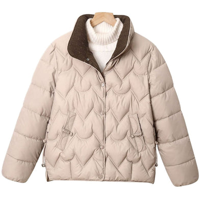 Annika | Damen Kurze Steppjacke mit Bogensteppung und Stehkragen