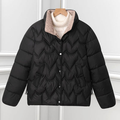 Annika | Damen Kurze Steppjacke mit Bogensteppung und Stehkragen