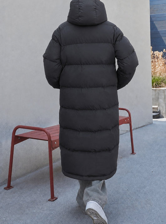 Mia | Damen Lange Gesteppte Winterjacke mit Kapuze