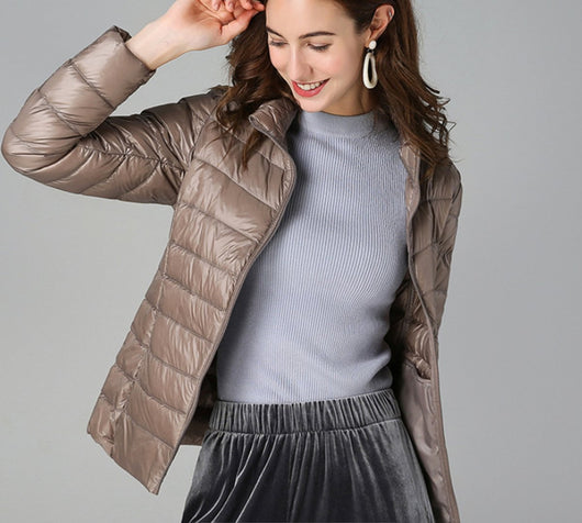 Sophie | Damen Leichter Gesteppter Stehkragen Women Coat Reißverschluss