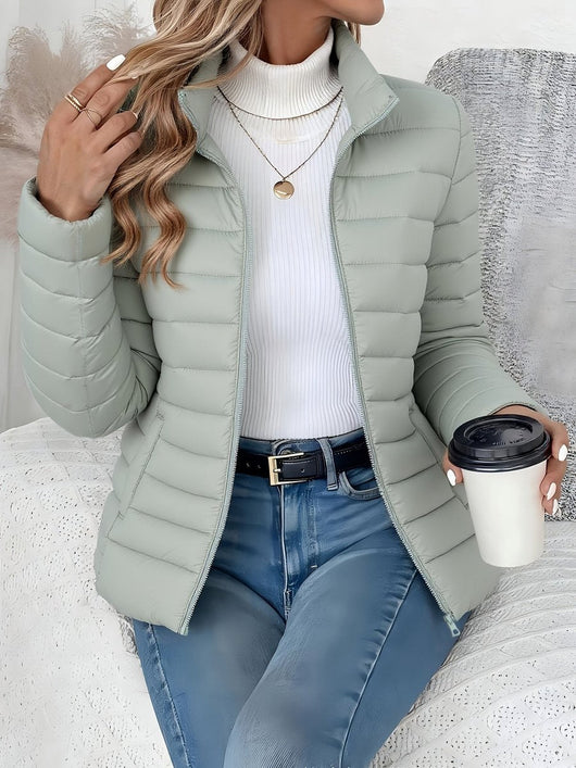 Sophie | Damen Leichter Gesteppter Stehkragen Women Coat Reißverschluss