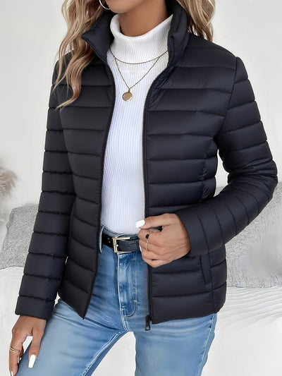 Sophie | Damen Leichter Gesteppter Stehkragen Women Coat Reißverschluss