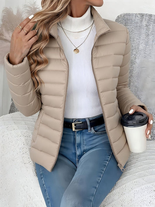 Sophie | Damen Leichter Gesteppter Stehkragen Women Coat Reißverschluss
