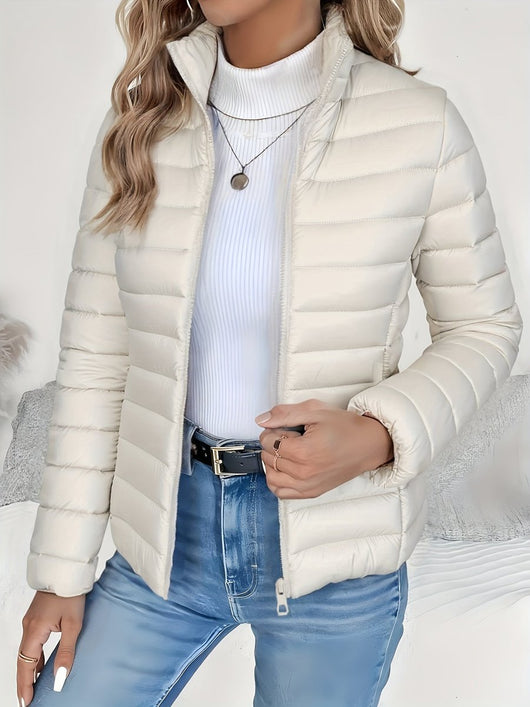 Sophie | Damen Leichter Gesteppter Stehkragen Women Coat Reißverschluss