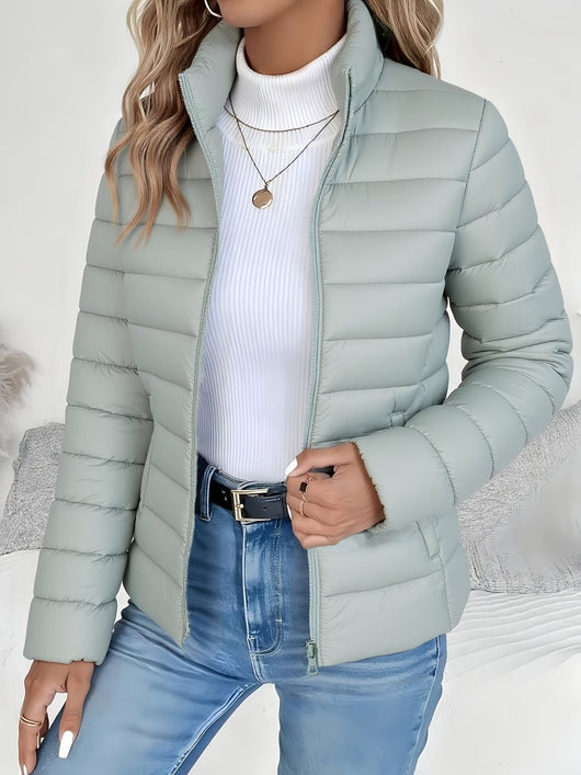 Sophie | Damen Leichter Gesteppter Stehkragen Women Coat Reißverschluss