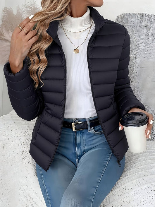 Sophie | Damen Leichter Gesteppter Stehkragen Women Coat Reißverschluss