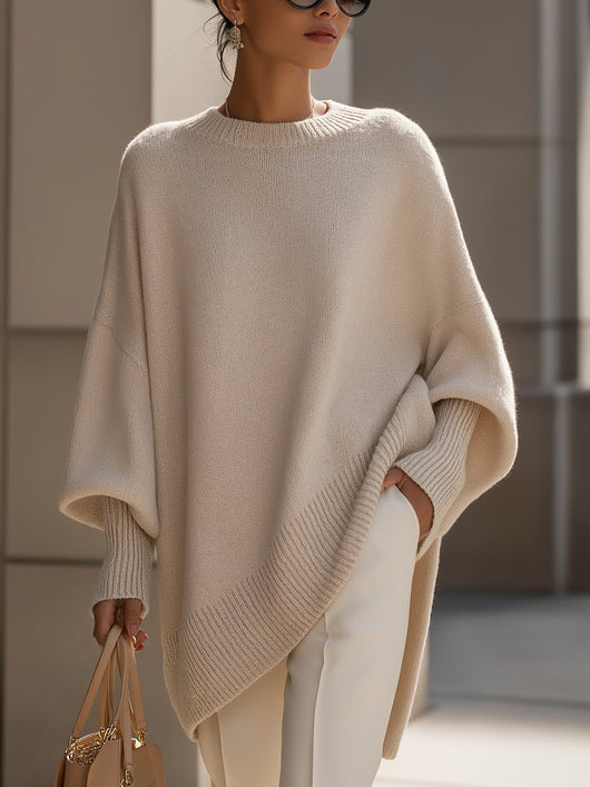 Charlotte | Damen Oversized Fledermausarm Strick Sweater