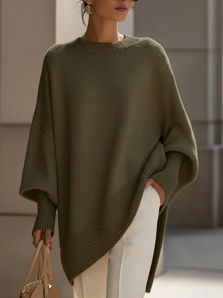 Charlotte | Damen Oversized Fledermausarm Strick Sweater
