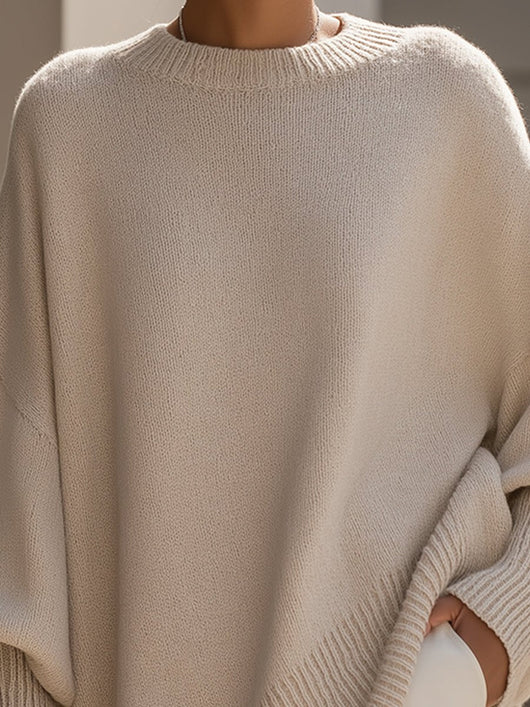 Charlotte | Damen Oversized Fledermausarm Strick Sweater