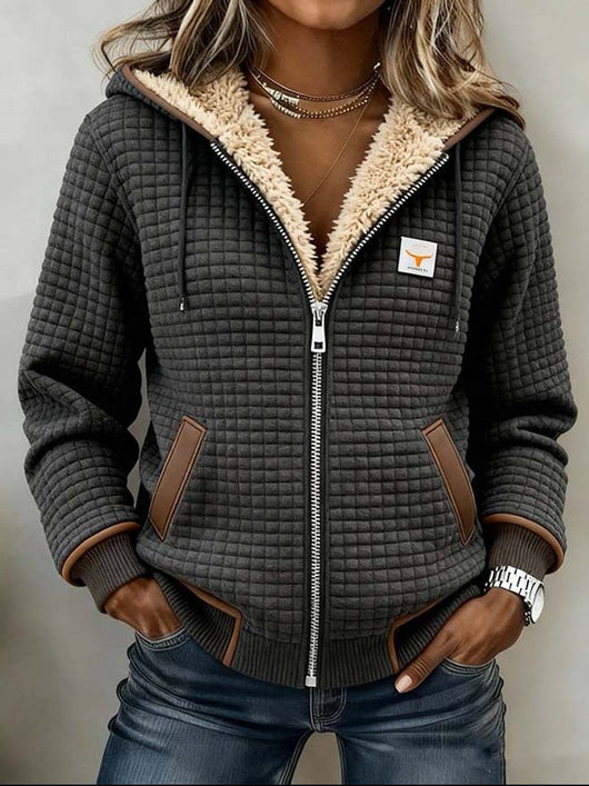 Annika | Damen Stepp-Fleece-gefütterte Reißverschluss Quilted Jacket Women