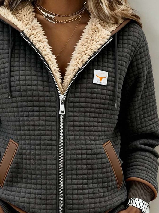 Annika | Damen Stepp-Fleece-gefütterte Reißverschluss Quilted Jacket Women