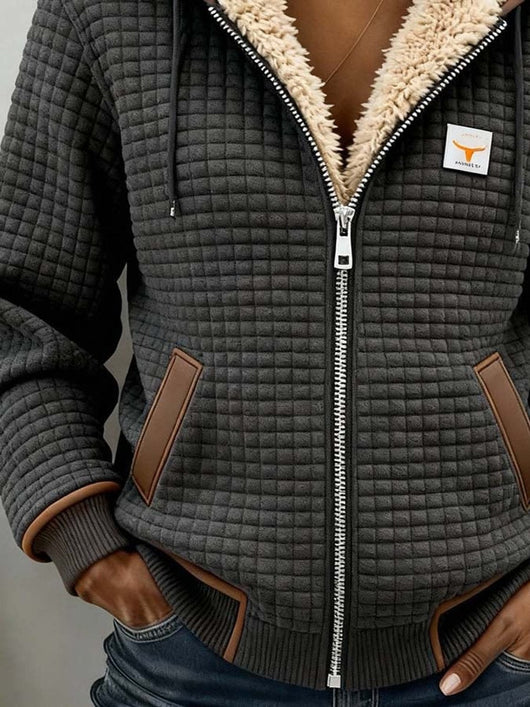 Annika | Damen Stepp-Fleece-gefütterte Reißverschluss Quilted Jacket Women