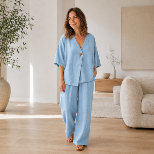 Loungewear-Set Mara – Bluse & weite Hose