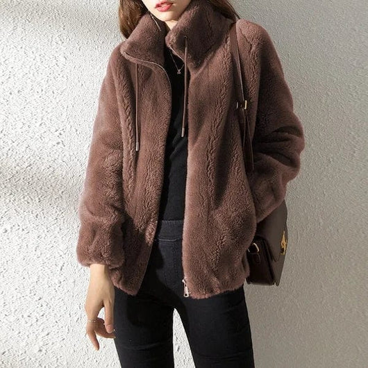 Damen Winterjacke mit Reißverschluss in lockerer Passform