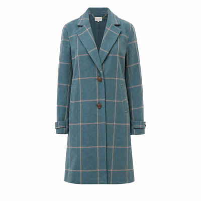 Elfriede | Damen Eleganter Karierter Winter Coat Taillierter Mantel