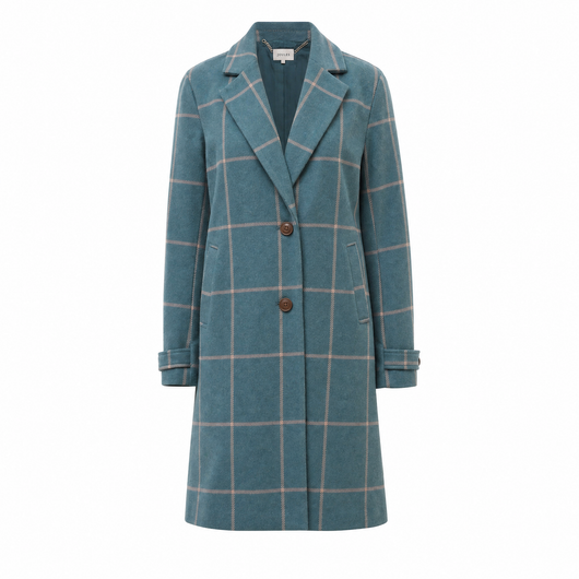 Elfriede | Damen Eleganter Karierter Winter Coat Taillierter Mantel