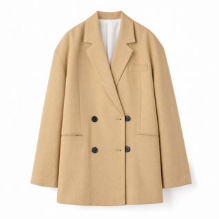Elfriede | Damen Oversized Longblazer mit Reverskragen und Knopfdetails