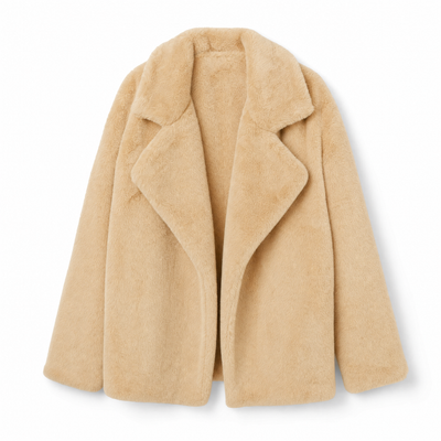 Emilia | Kunstpelzmantel Damen Lässiger Oversized Teddyfell Kurzmantel