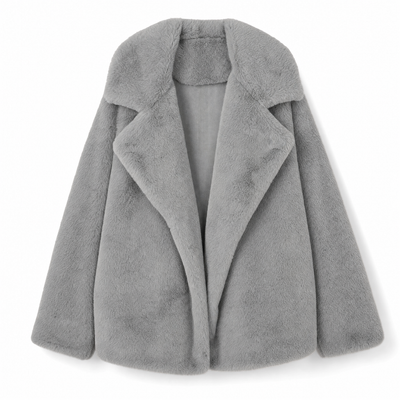 Emilia | Kunstpelzmantel Damen Lässiger Oversized Teddyfell Kurzmantel