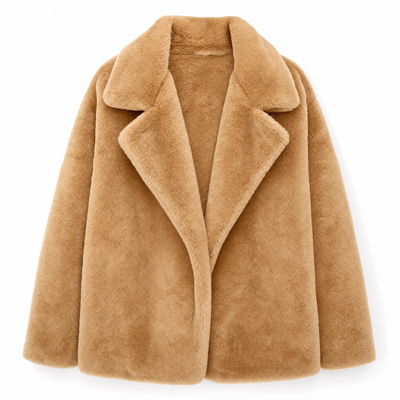 Emilia | Kunstpelzmantel Damen Lässiger Oversized Teddyfell Kurzmantel