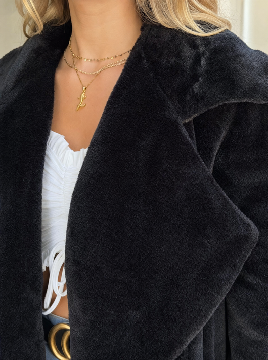 Emilia | Kunstpelzmantel Damen Lässiger Oversized Teddyfell Kurzmantel