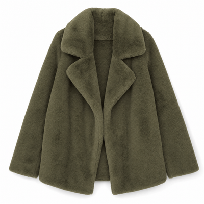 Emilia | Kunstpelzmantel Damen Lässiger Oversized Teddyfell Kurzmantel