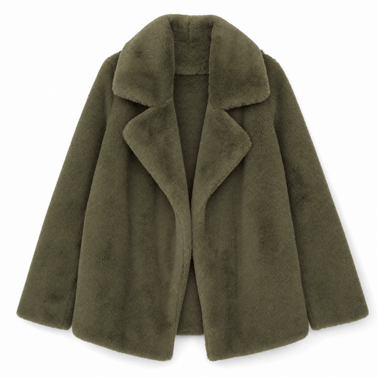 Emilia | Kunstpelzmantel Damen Lässiger Oversized Teddyfell Kurzmantel