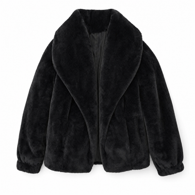 Emilia | Kunstpelzmantel Damen Lässiger Oversized Teddyfell Kurzmantel